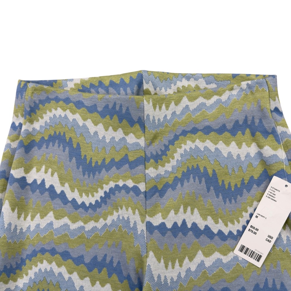 Urban Outfitters Bryn Blue Green Chevron Print Knit Flare Pants Women Medium NWT - Picture 3 of 14